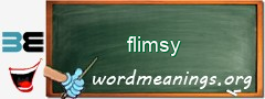 WordMeaning blackboard for flimsy